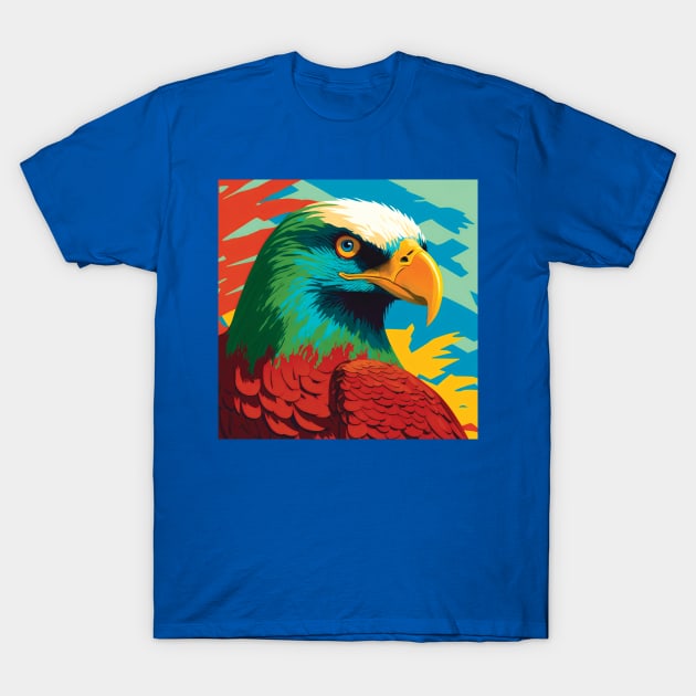 Majestic Eagle in Bold Red, Green and Blue T-Shirt by Geminiartstudio